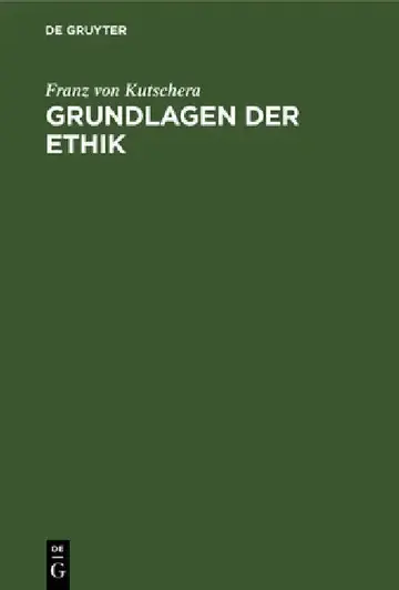 Cover of Grundlagen der Ethik
