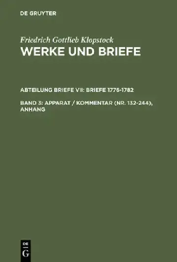 Cover of Apparat / Kommentar (Nr. 132-244), Anhang