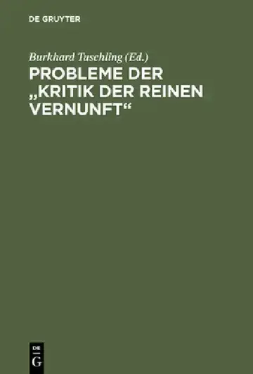 Cover of Probleme Der Kritik Der Reinen Vernunft