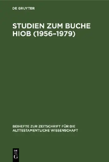 Cover of Studien Zum Buche Hiob (1956-1979)
