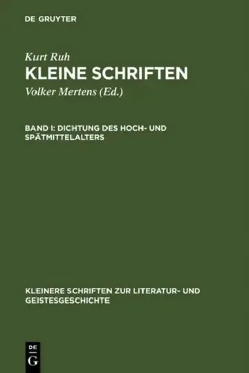 Cover of Dichtung Des Hoch- Und Spätmittelalters