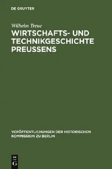 Cover of Wirtschafts- Und Technikgeschichte Preußens