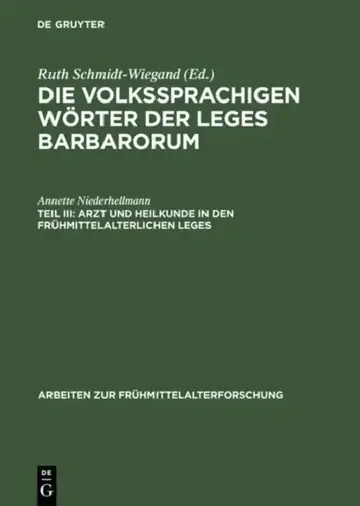 Cover of Arzt und Heilkunde in den frühmittelalterlichen Leges