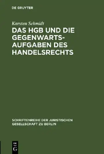 Cover of Das Hgb Und Die Gegenwartsaufgaben Des Handelsrechts