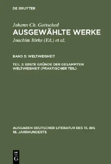 Cover of Ausgewählte Werke, Bd 5/Tl 2, Erste Gründe der gesammten Weltweisheit (Praktischer Teil)