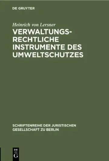 Cover of Verwaltungsrechtliche Instrumente des Umweltschutzes