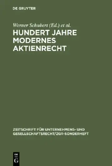 Cover of Hundert Jahre Modernes Aktienrecht
