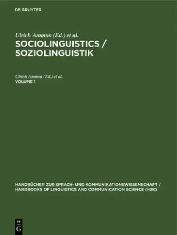 Cover of Sociolinguistics / Soziolinguistik. Volume 1