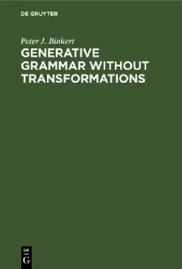 Cover of Generative Grammar without Transformations