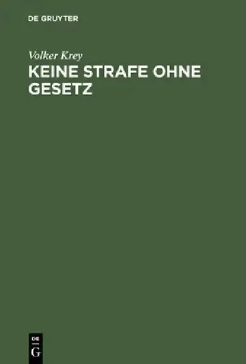 Cover of Keine Strafe Ohne Gesetz