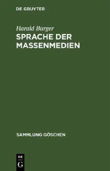 Cover of Sprache der Massenmedien