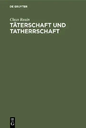 Cover of Täterschaft und Tatherrschaft
