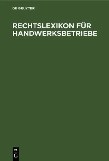 Cover of Rechtslexikon für Handwerksbetriebe