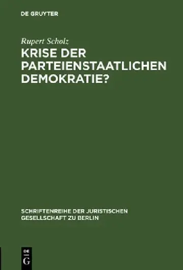Cover of Krise Der Parteienstaatlichen Demokratie?