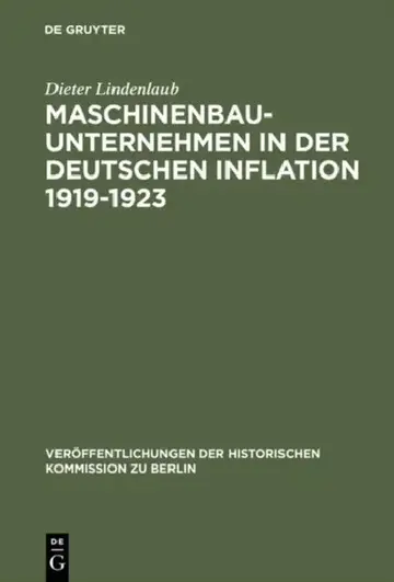 Cover of Maschinenbauunternehmen in der Deutschen Inflation 1919-1923