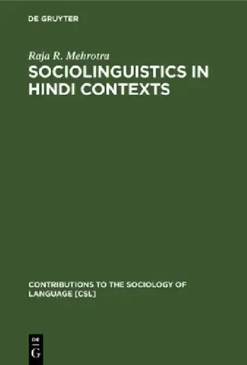 Cover of Sociolinguistics in Hindi Contexts