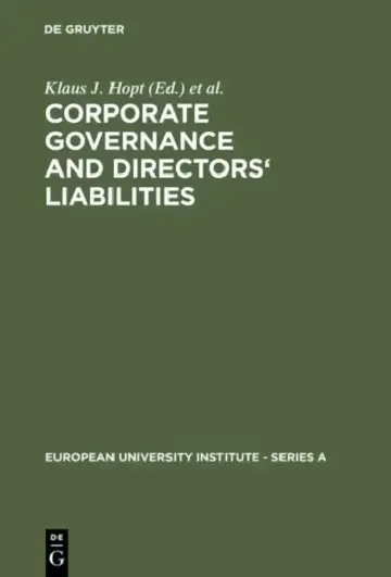 Cover of Corporate Governance and Directors' Liabilities