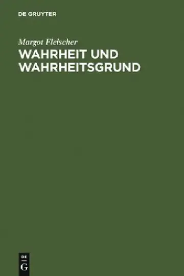 Cover of Wahrheit Und Wahrheitsgrund