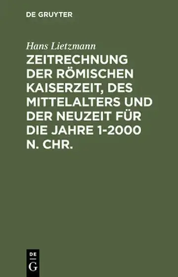 Cover of Zeitrechnung Der Romischen Kaiserzeit, Des Mittelalters Und Der Neuzeit Fur Die Jahre 1-2000 N. Chr.