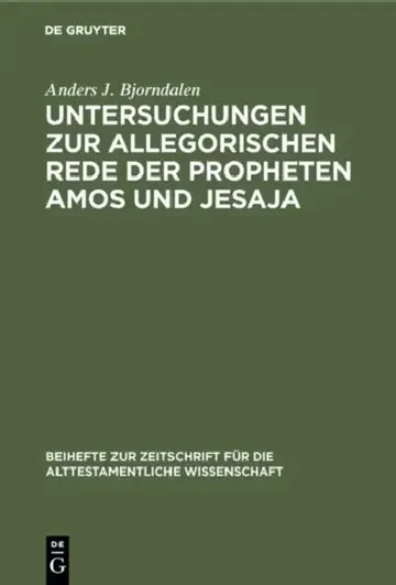 Cover of Untersuchungen zur allegorischen Rede der Propheten Amos und Jesaja
