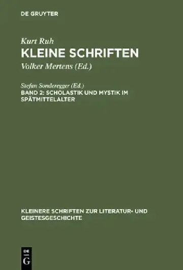 Cover of Kleine Schriften, Band 2, Scholastik und Mystik im Spätmittelalter