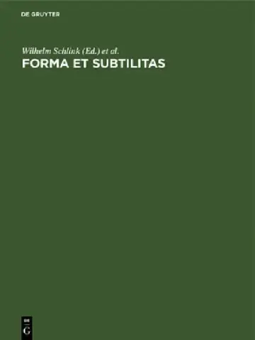 Cover of Forma et subtilitas