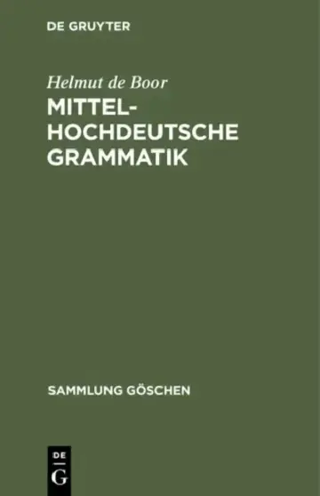 Cover of Mittelhochdeutsche Grammatik