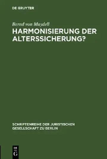 Cover of Harmonisierung der Alterssicherung?