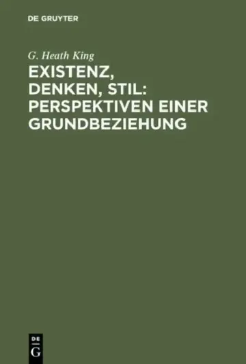 Cover of Existenz, Denken, Stil
