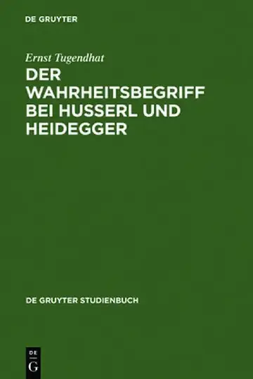 Cover of Der Wahrheitsbegriff Bei Husserl Und Heidegger