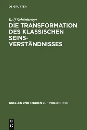 Cover of Die Transformation des klassischen Seinsverständnisses