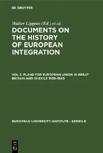 Cover of Plans for European Union in Great Britain and in Exile 1939-1945