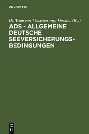 Cover of ADS - Allgemeine Deutsche Seeversicherungs-Bedingungen