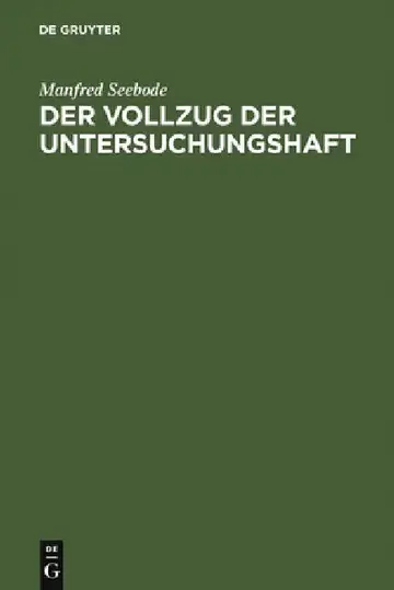 Cover of Der Vollzug der Untersuchungshaft