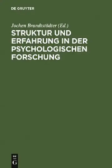 Cover of Struktur und Erfahrung in der psychologischen Forschung