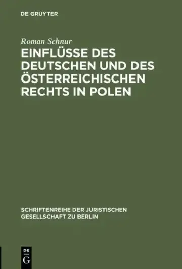 Cover of Einflüsse Des Deutschen Und Des Österreichischen Rechts in Polen