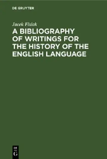 Cover of A Bibliography of Writings for the History of the English Language