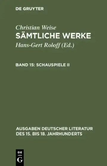 Cover of Sämtliche Werke, Band 15, Schauspiele II