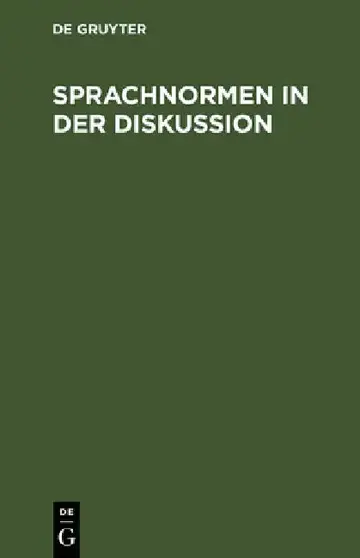 Cover of Sprachnormen in der Diskussion