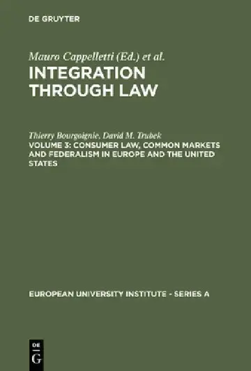 Cover of Consumer Law, Common Markets and Federalism in Europe and the United States