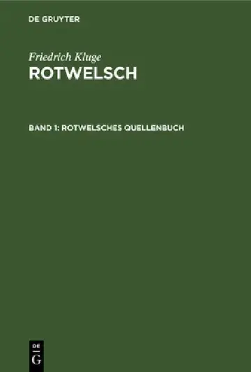 Cover of Rotwelsches Quellenbuch