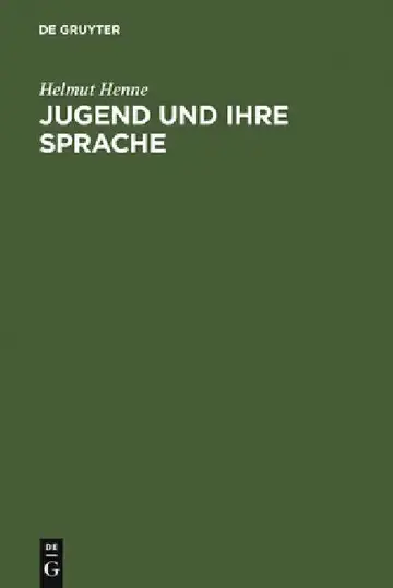 Cover of Jugend und ihre Sprache