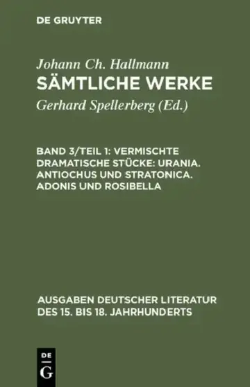 Cover of Sämtliche Werke, Band 3/Teil 1, Vermischte dramatische Stücke
