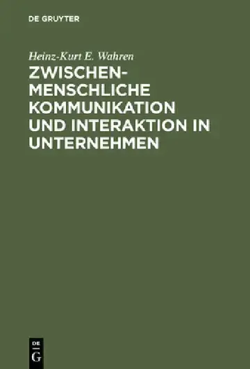 Cover of Zwischenmenschliche Kommunikation und Interaktion in Unternehmen