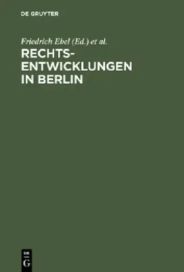 Cover of Rechtsentwicklungen in Berlin