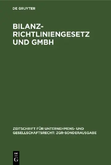 Cover of Bilanzrichtliniengesetz und GmbH