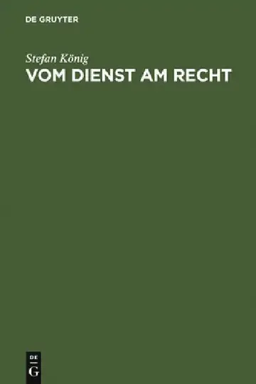 Cover of Vom Dienst am Recht