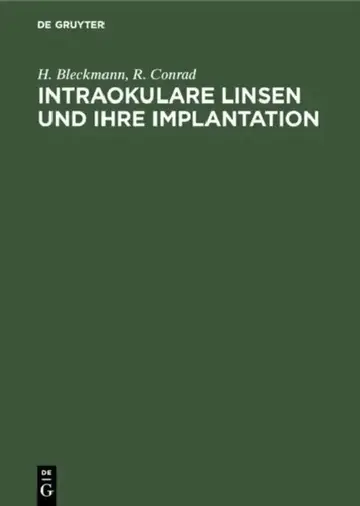 Cover of Intraokulare Linsen und ihre Implantation
