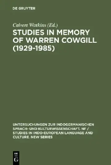 Cover of Studies in Memory of Warren Cowgill (1929-1985)