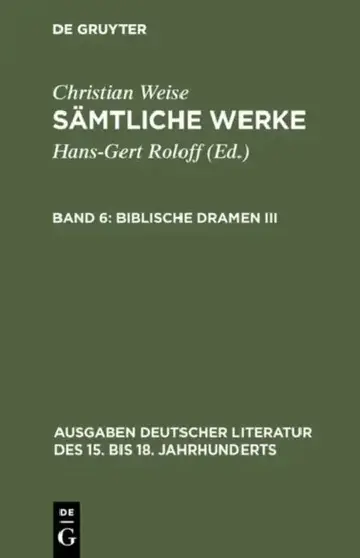 Cover of Sämtliche Werke, Band 6, Biblische Dramen III